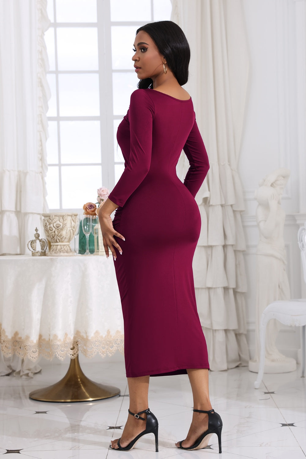 LuX De’Ore (First Lady Collection)Michelle Ruched Midi Dress
