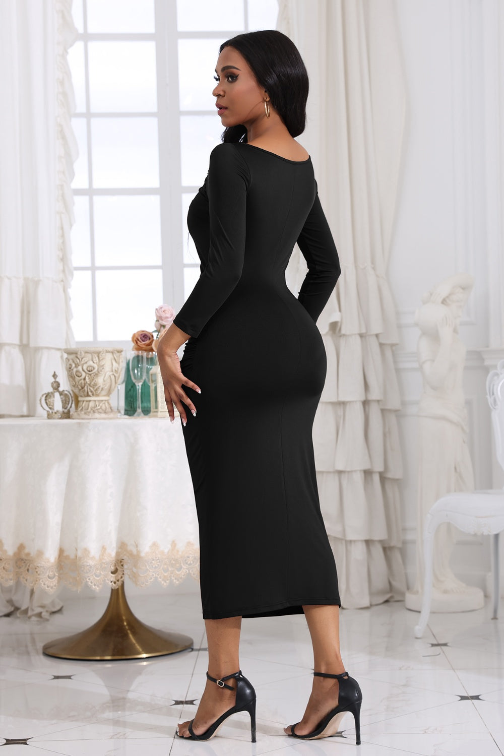 LuX De’Ore (First Lady Collection)Michelle Ruched Midi Dress