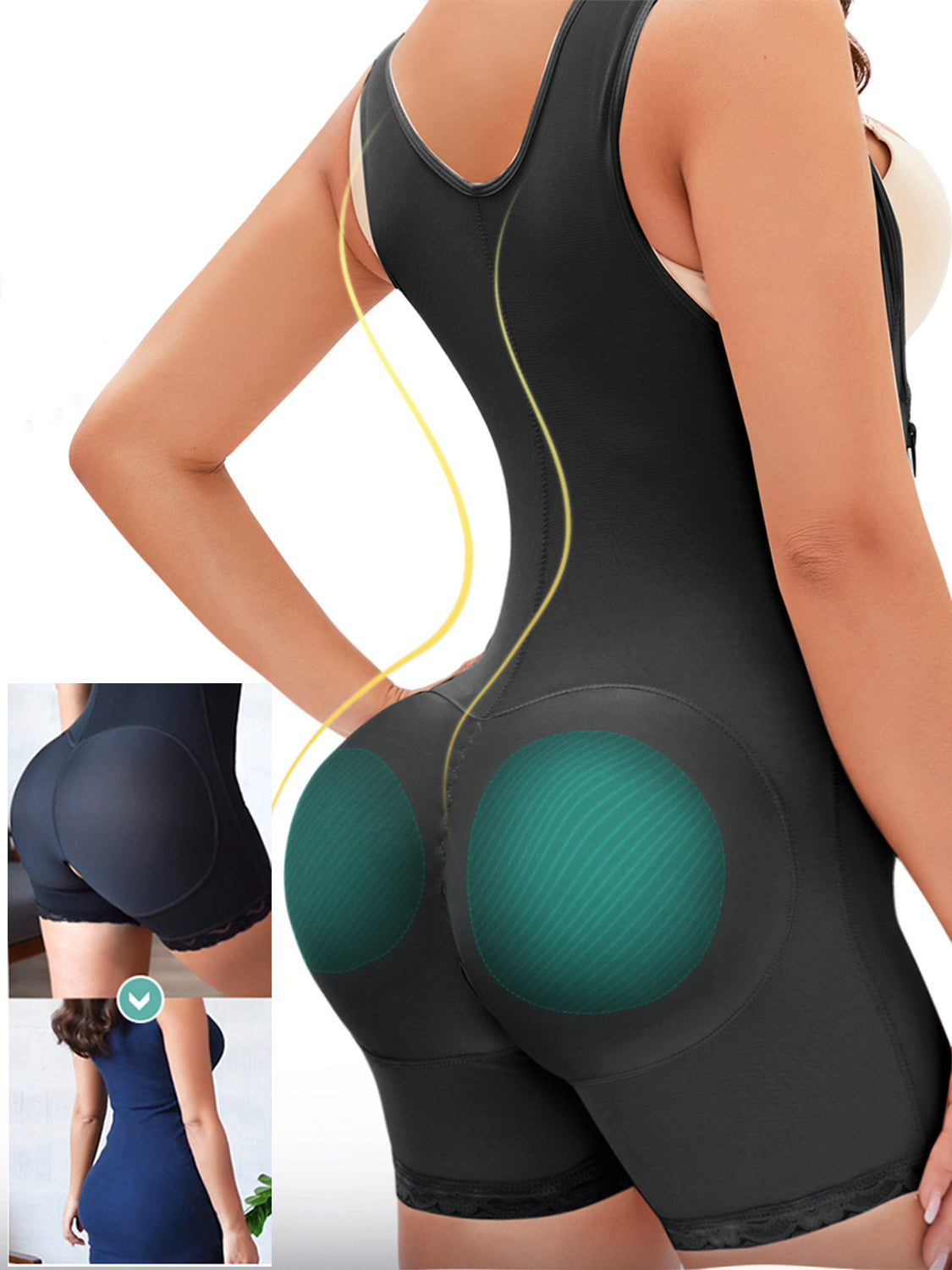 LuX De’Ore (SNATCHED)Full Size Side Zip Up Wide Strap Shapewear