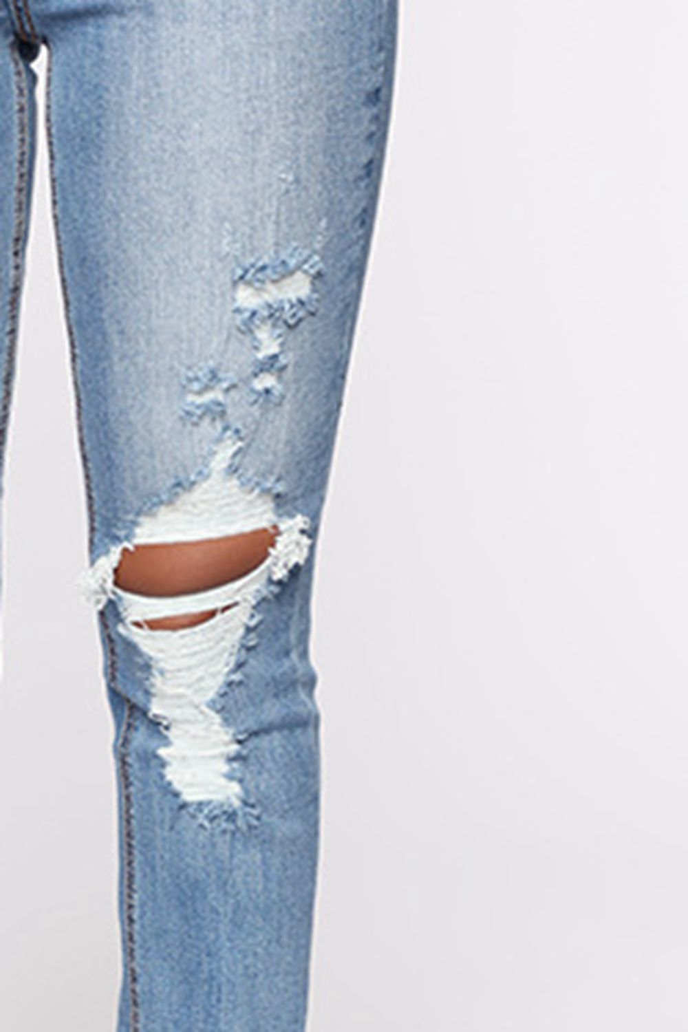 LuX De’Ore Distressed Slit Jeans