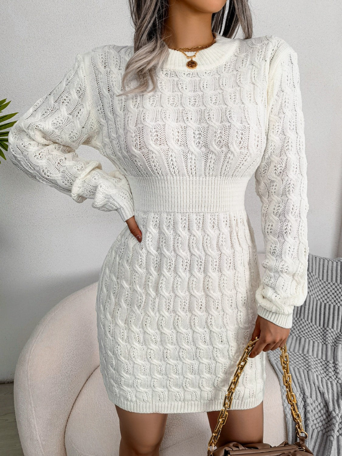 LuX De’Ore (Lana )Mini Wrap Sweater Dress