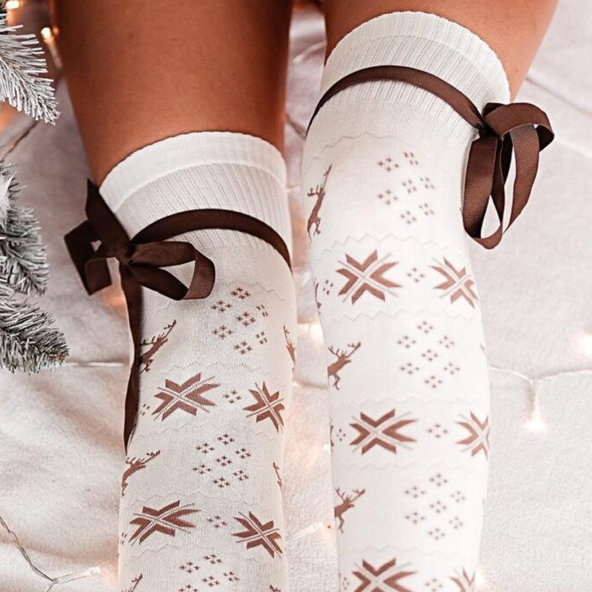 LuX De’Ore Friendsmas Collection Christmas Over Knee Tie Stocking