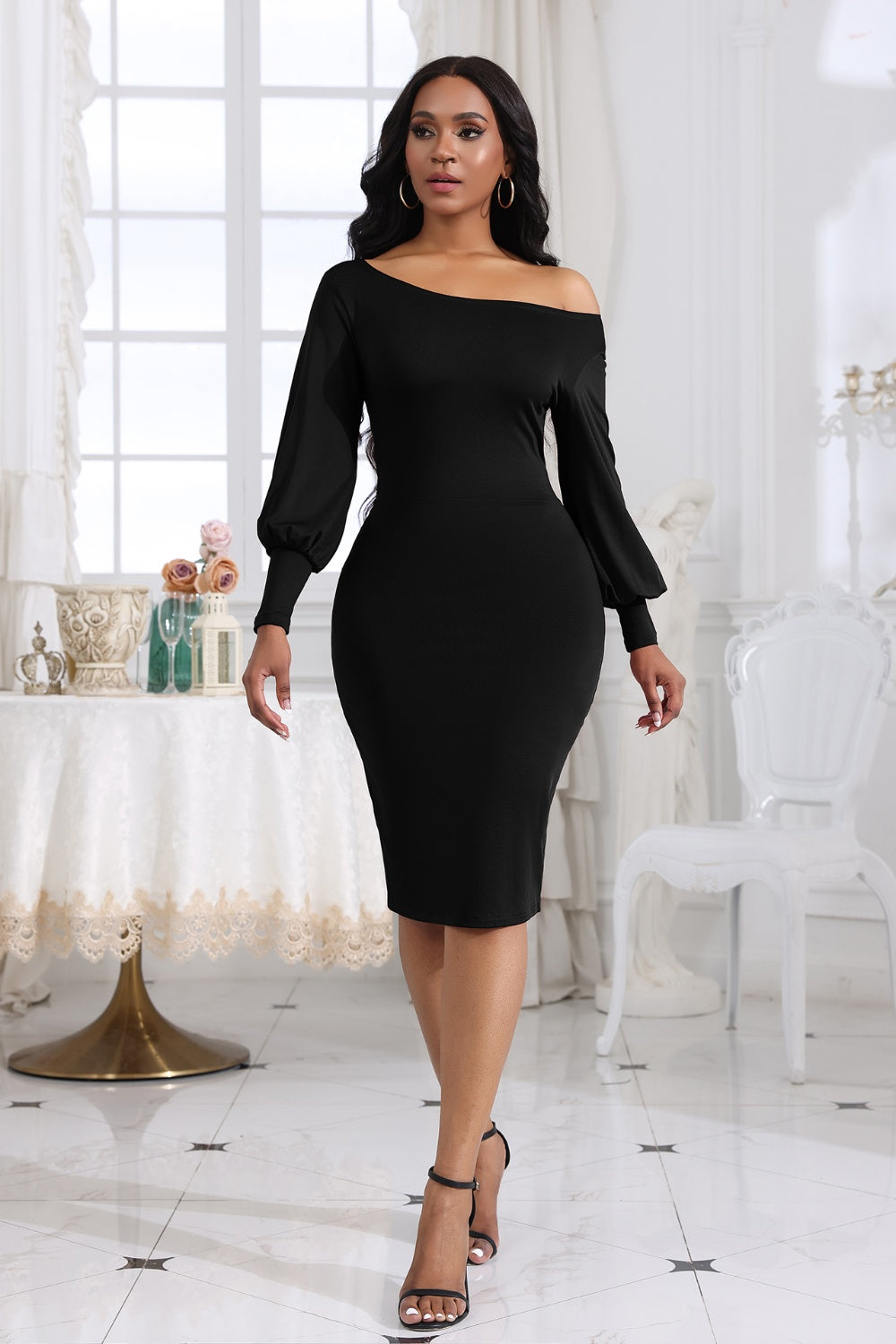 LuX De’Ore (First Lady Collection) Lantern Sleeve Dress