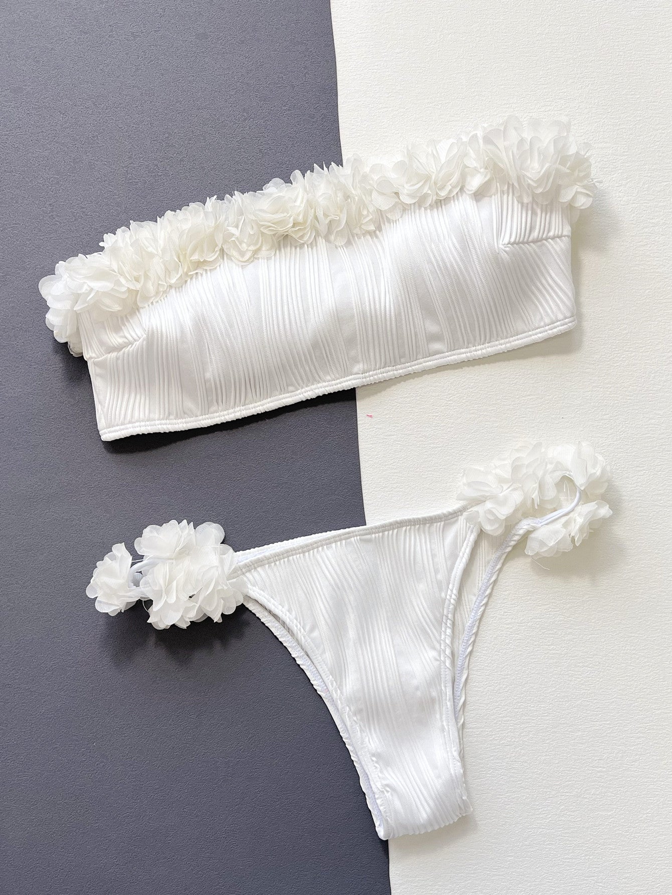 LuX De’Ore Applique Tie Back Two-Piece Bikini Set