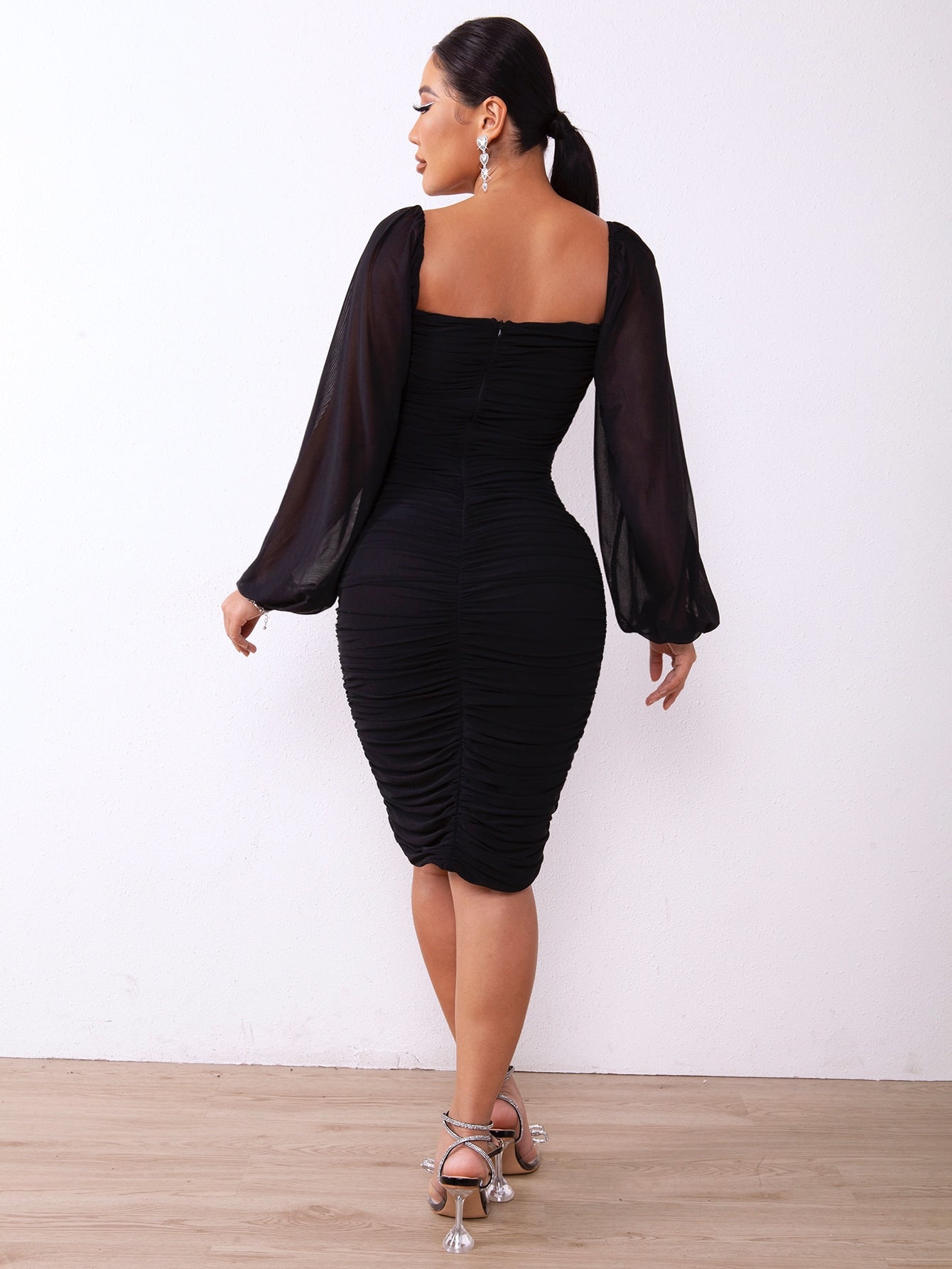 LuX De’Ore Sasha  Ruched Bodycon Dress
