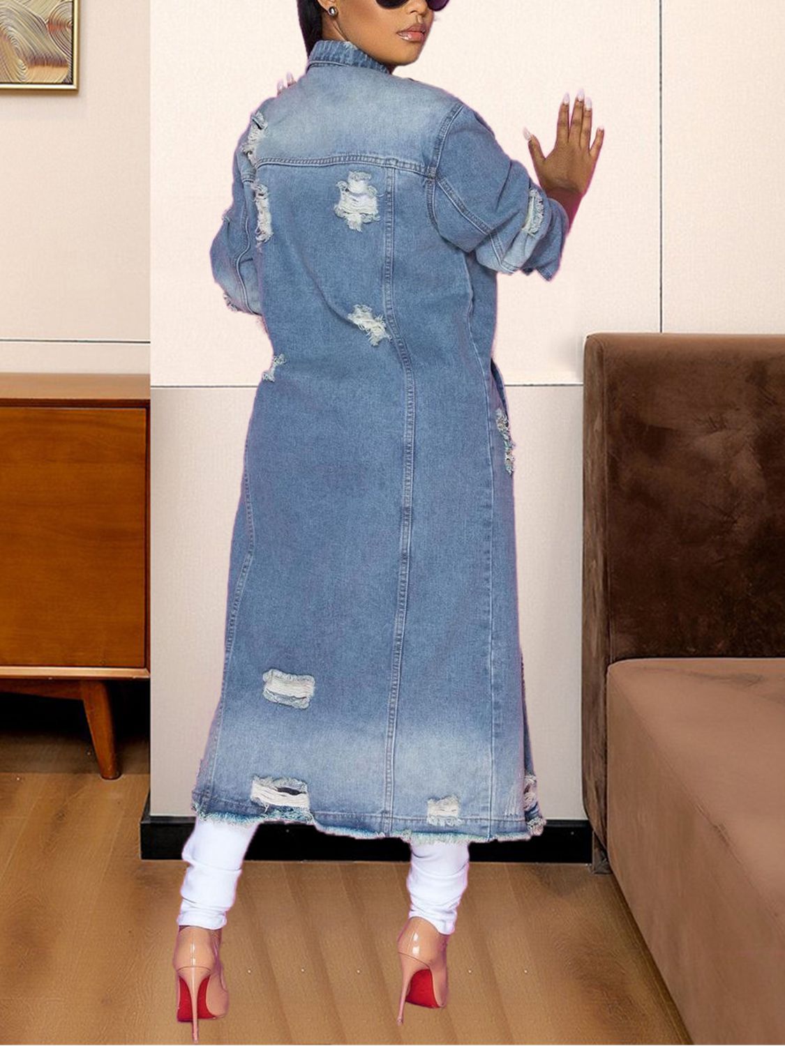 LuX De’Ore Macy Long Sleeve Denim Jacket