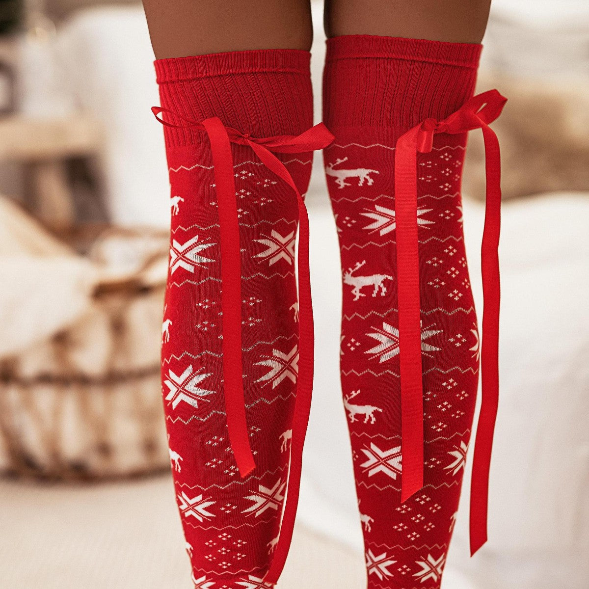 LuX De’Ore Friendsmas Collection Christmas Over Knee Tie Stocking