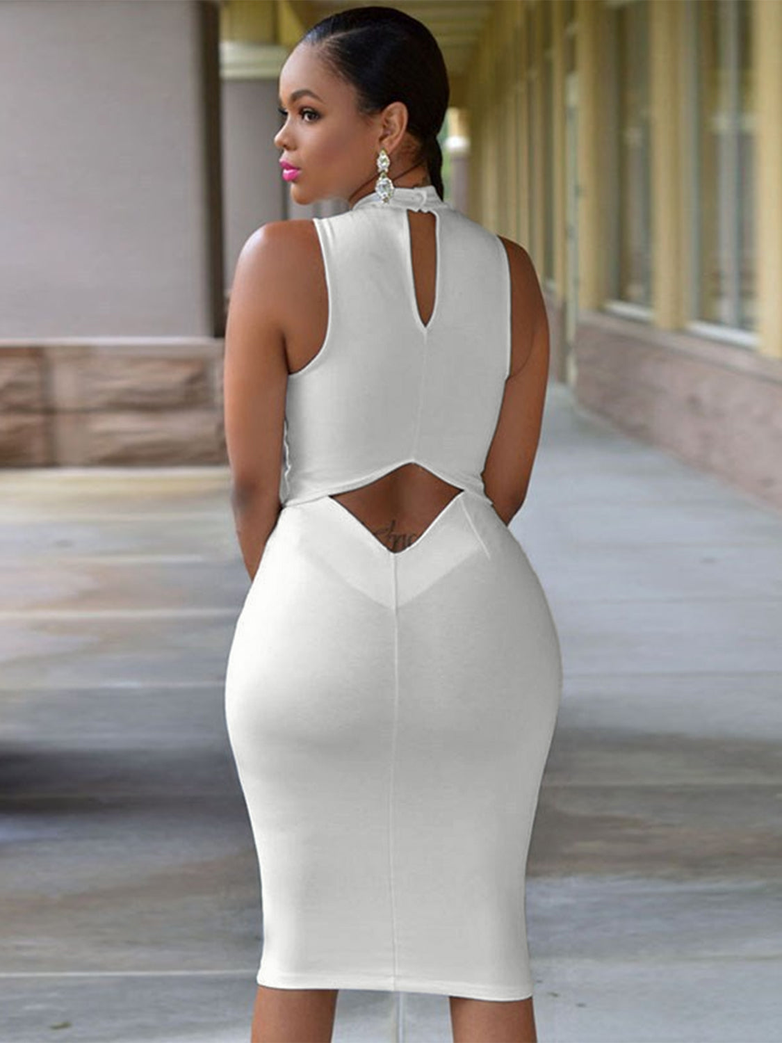 LuX De’Ore Missy Cutout Sleeveless Dress