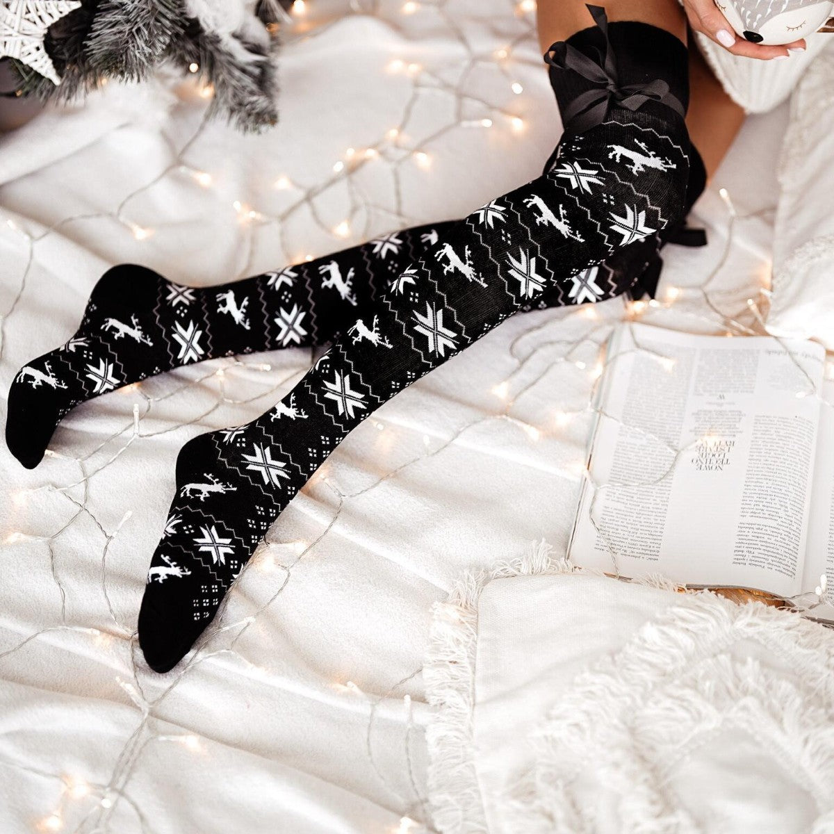 LuX De’Ore Friendsmas Collection Christmas Over Knee Tie Stocking