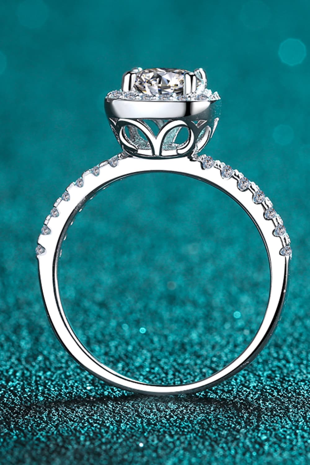 LuX De’ Ore 2 Carat Moissanite Square Halo Ring