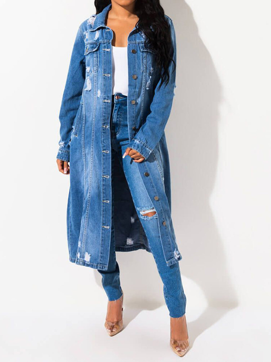 LuX De’Ore Macy Long Sleeve Denim Jacket