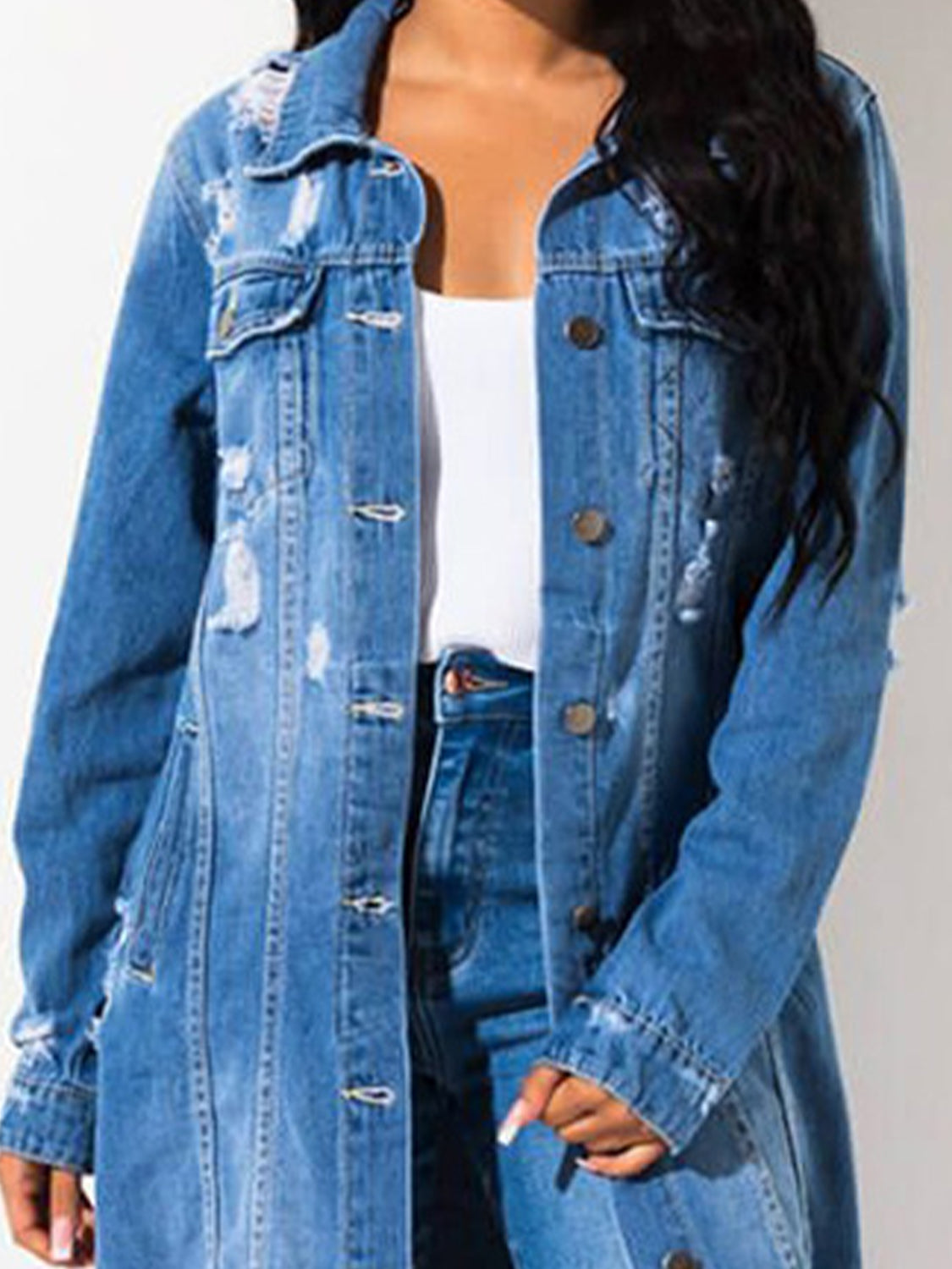 LuX De’Ore Macy Long Sleeve Denim Jacket