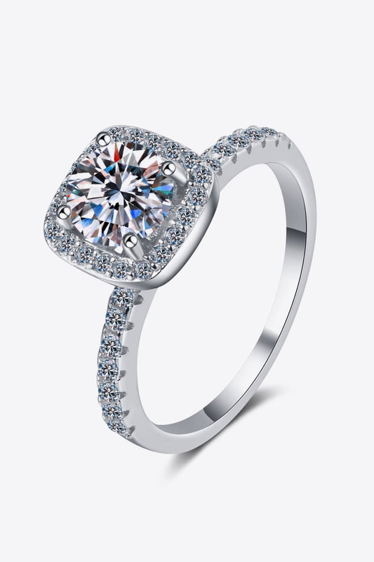 LuX De’ Ore 2 Carat Moissanite Square Halo Ring