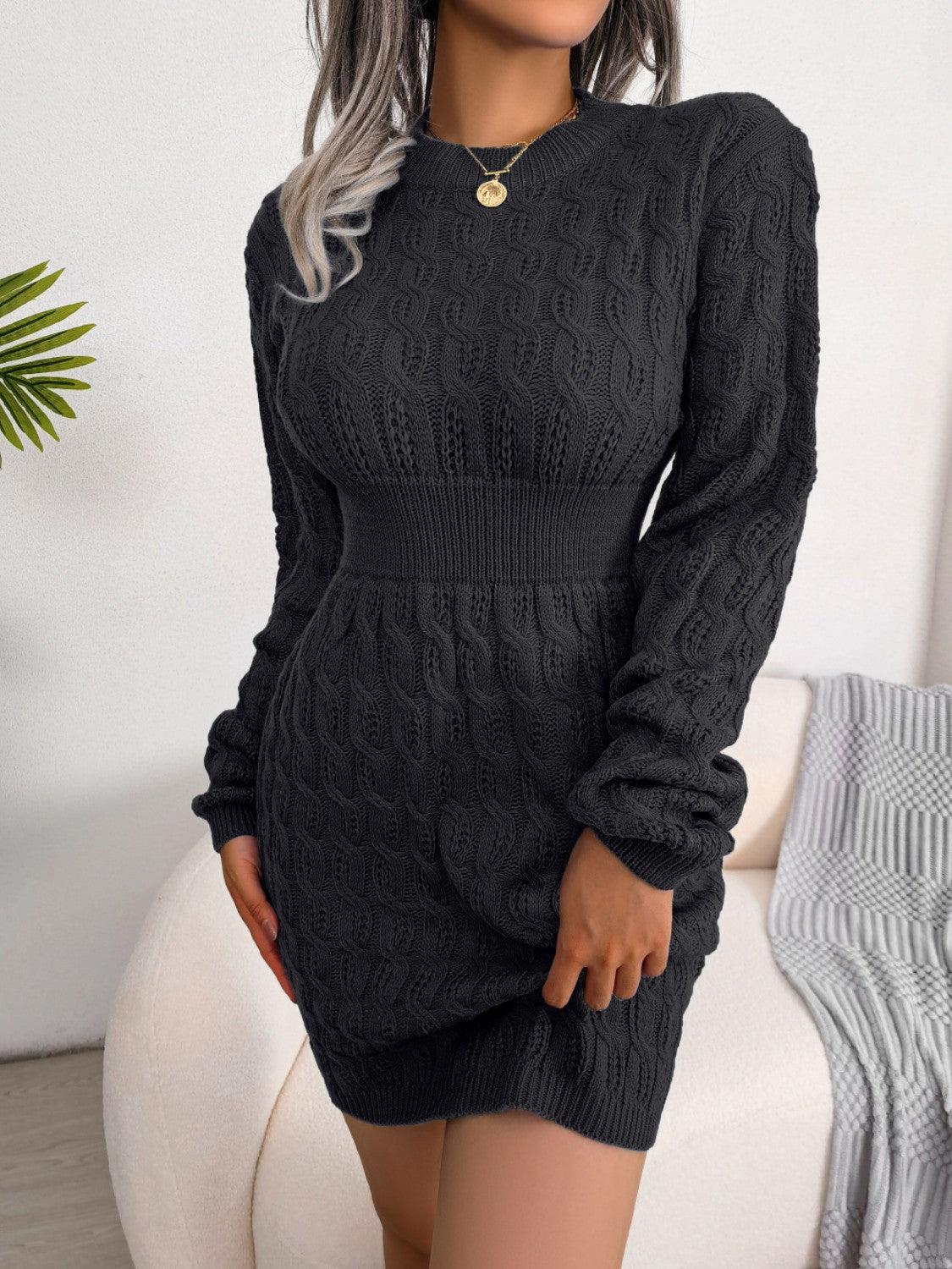 LuX De’Ore (Lana )Mini Wrap Sweater Dress