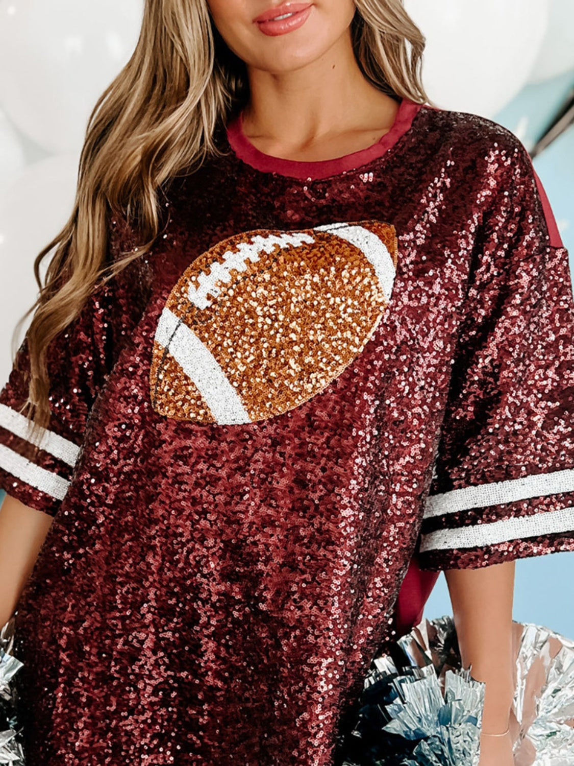 LuX De’Ore Mimi Sequin Football Oversize Dress