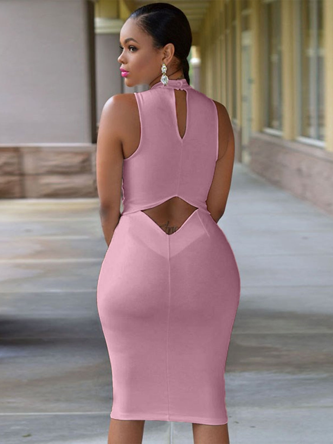 LuX De’Ore Missy Cutout Sleeveless Dress