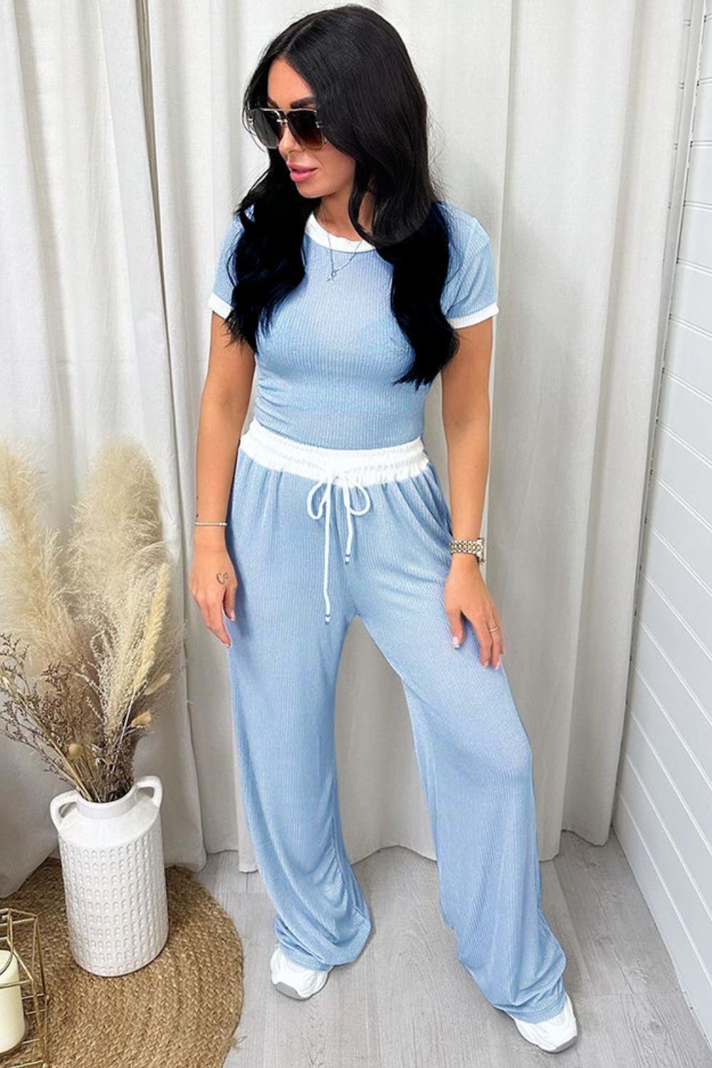LuX De’Ore Summer Chic Top and Pants Set
