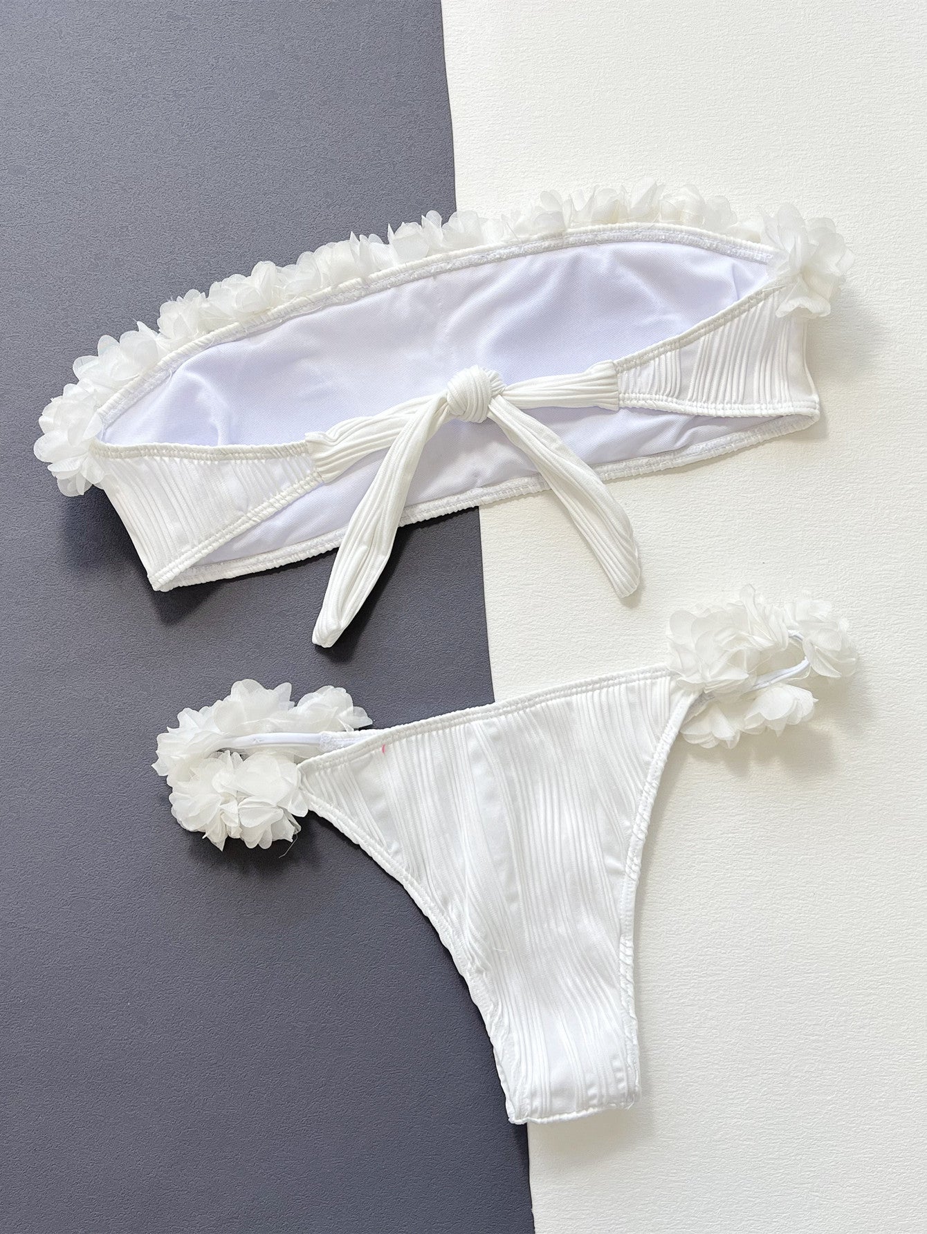 LuX De’Ore Applique Tie Back Two-Piece Bikini Set