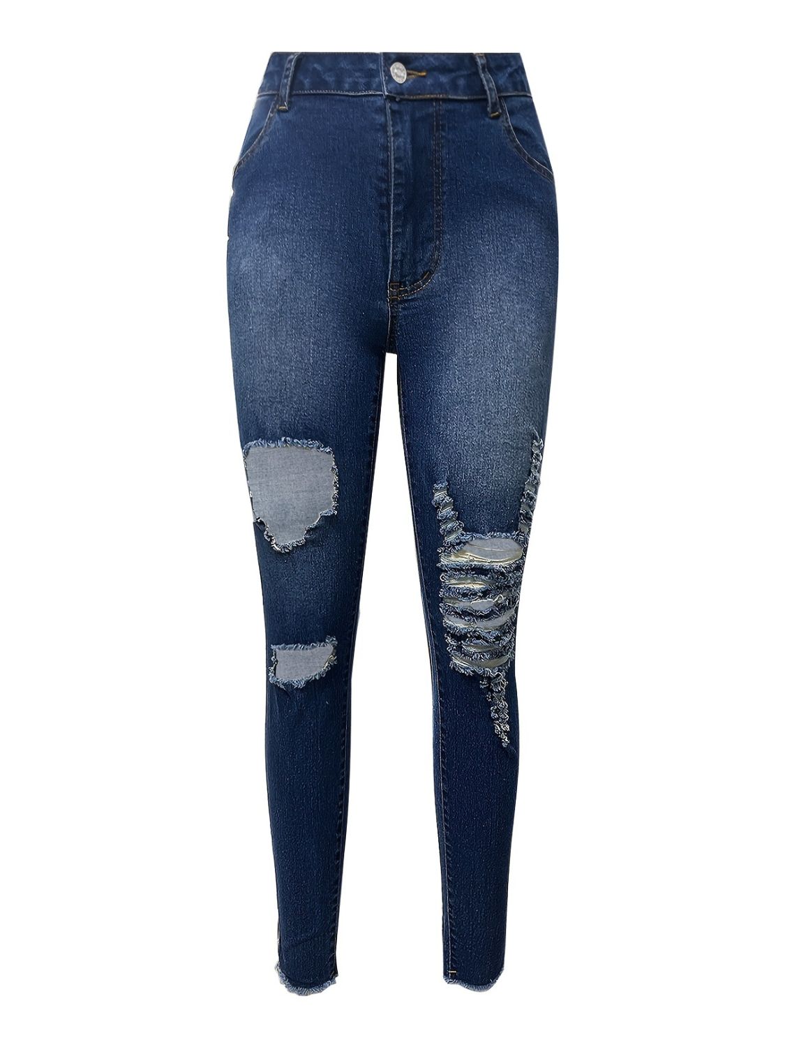 LuX De’Ore Feelin Distressed Skinny Jeans with Pockets